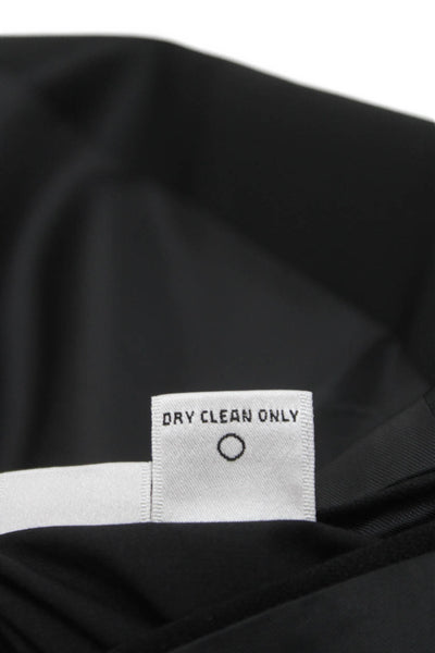 Versini Mens 2 Piece Worsted Wool Suit Black Solid Size 48