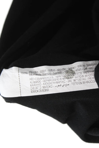 Zara Mens Black Basic Graphic Cotton Crew Neck Short Sleeve T-Shirt Size M