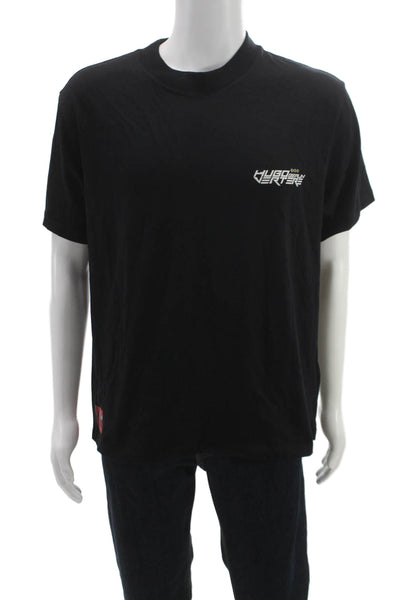 Hugo Hugo Boss Unisex Adults Basic Black Graphic Crew Neck Cotton Tee Size M