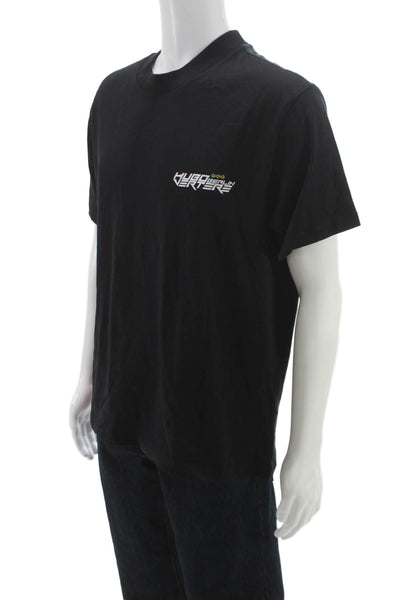 Hugo Hugo Boss Unisex Adults Basic Black Graphic Crew Neck Cotton Tee Size M