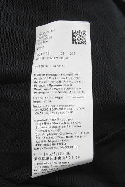 Hugo Hugo Boss Unisex Adults Basic Black Graphic Crew Neck Cotton Tee Size M