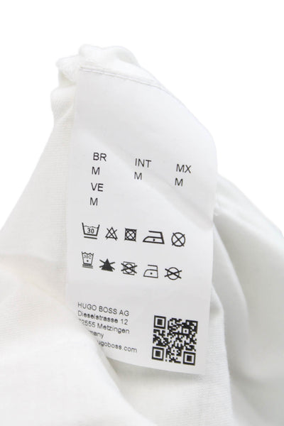 Boss Hugo Boss Mens Basic T-Shirt White Crew Cotton Short Sleeve Size M