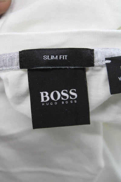 Boss Hugo Boss Mens Basic T-Shirt White Crew Cotton Short Sleeve Size M