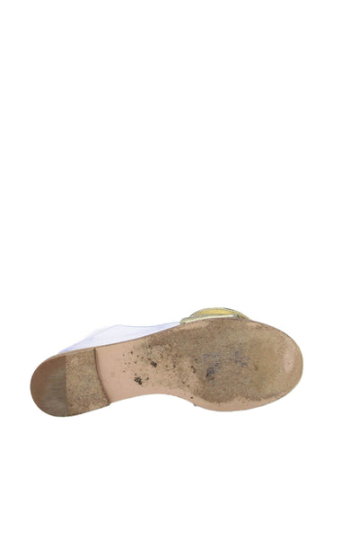 Gianvito Rossi Womens Metallic Slide On Sandals Gold Size 38 8