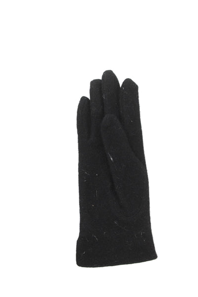 Lauren Ralph Lauren Womens Front Stitching Driving Gloves Black Wool Size Small