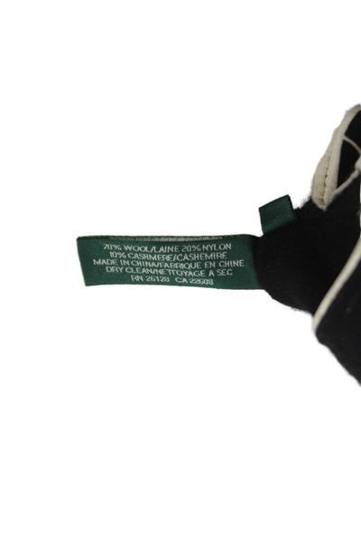 Lauren Ralph Lauren Womens Front Stitching Driving Gloves Black Wool Size Small