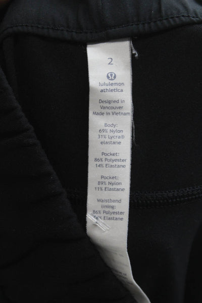 Lululemon Unisex Black Nylon Jogger Pants Drawstring Athleisure Size 2