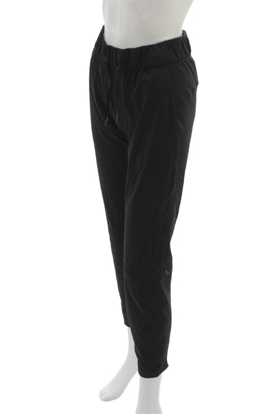 Lululemon Unisex Adults Cropped Nylon Pants Black Drawstring Size 2