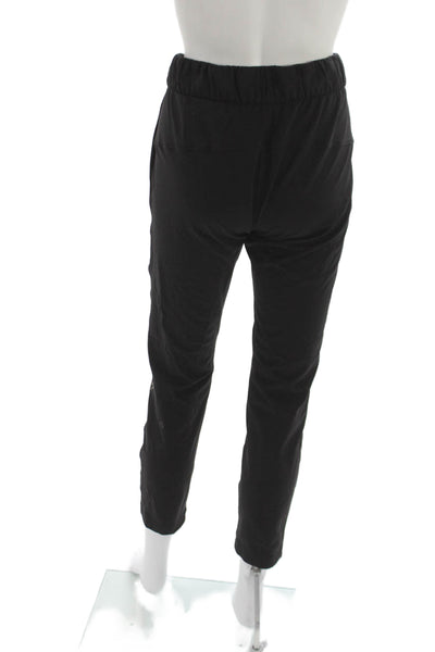Lululemon Unisex Adults Cropped Nylon Pants Black Drawstring Size 2
