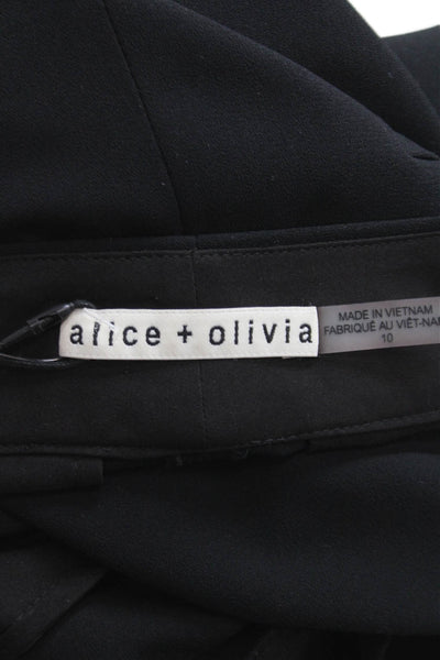 Alice + Olivia Women Chino Shorts Black Polyester Zip Size 10