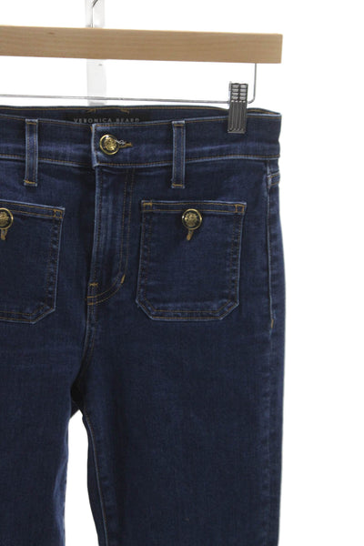 Veronica Beard Unisex Ankle Jeans Blue High Rise Cotton Button Size 25