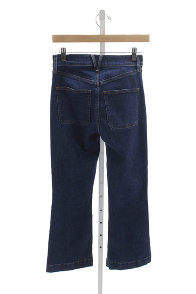 Veronica Beard Unisex Ankle Jeans Blue High Rise Cotton Button Size 25