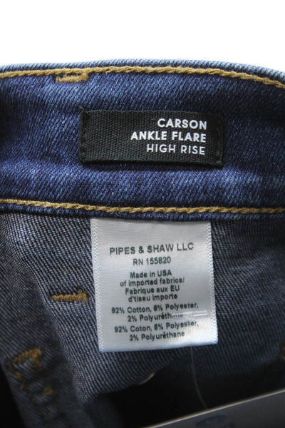 Veronica Beard Unisex Ankle Jeans Blue High Rise Cotton Button Size 25