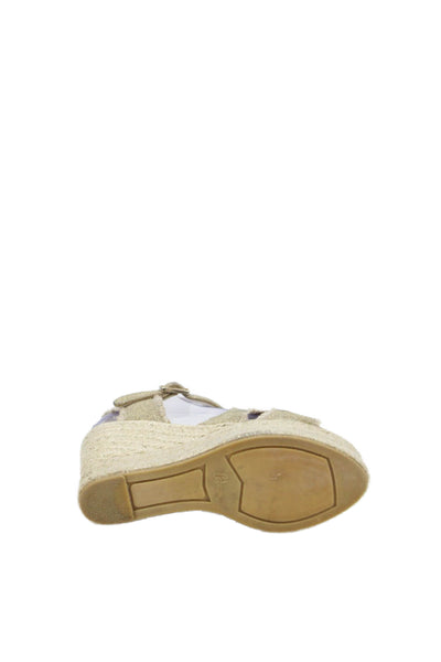 Castaner Womens Cross Strap Espadrille Wedge Slingbacks Gold Size 38 8
