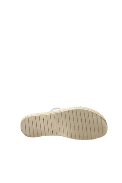 Vince Womens Leather Floyd Slide On Espadrille Sandals Off White Size 7.5 Medium