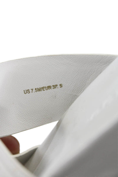 Vince Womens Leather Floyd Slide On Espadrille Sandals Off White Size 7.5 Medium