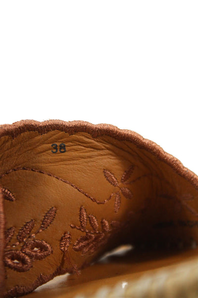 See by Chloe Womens Suede Platform Glyn Espadrille Sandals Brown Size 38 8