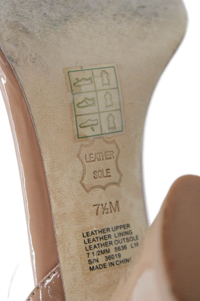 Tory Burch Womens Patent Leather Elizabeth 2 Sandals Beige Size 7.5 Medium