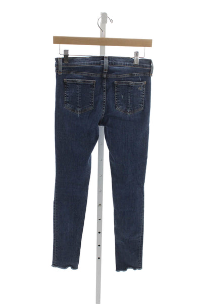 Rag & Bone Jean Womens Skinny Jeans Blue Distressed Cotton Size 27