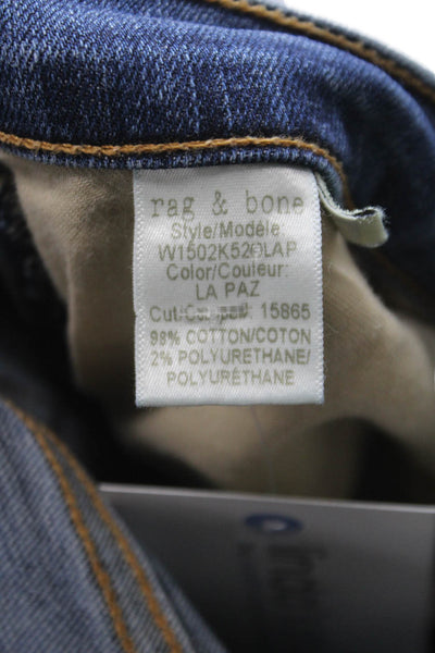 Rag & Bone Jean Womens Skinny Jeans Blue Distressed Cotton Size 27