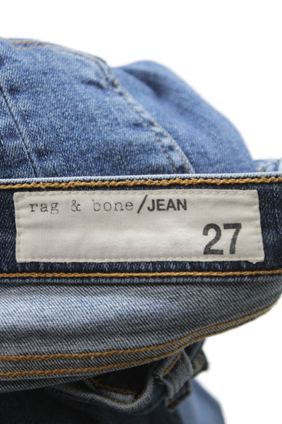 Rag & Bone Jean Womens Skinny Jeans Blue Distressed Cotton Size 27
