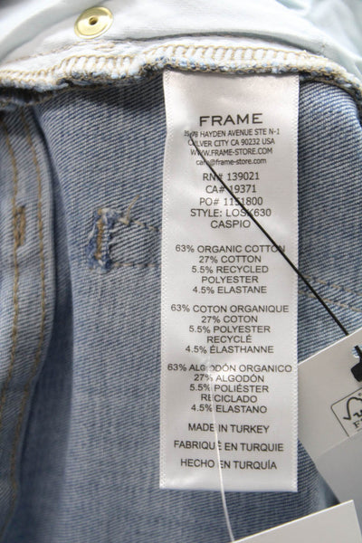 Frame Womens Blue Skinny Jeans High Rise Button Cotton Blend Size 1