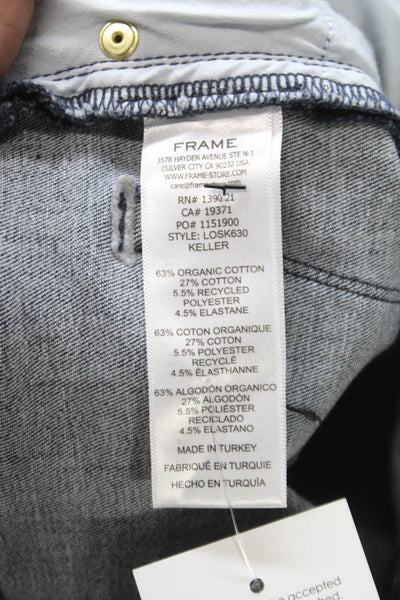 Frame Unisex Adults Skinny Jeans Blue High Rise Button Size 1