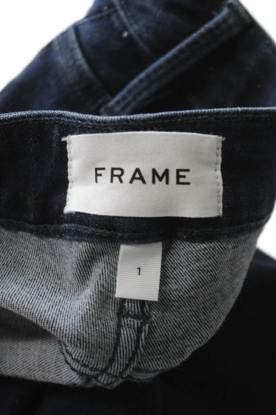 Frame Unisex Adults Skinny Jeans Blue High Rise Button Size 1