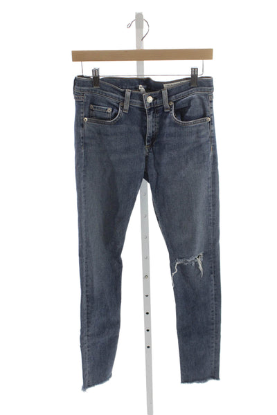 Rag & Bone Jean Womens Skinny Blue Jeans Mid Rise Cotton Blend Size 27