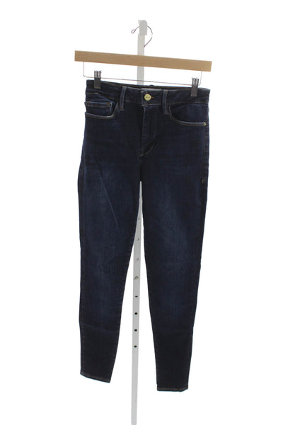 Frame Womens Skinny Jeans Blue Cotton Blend High Rise 26 Inch Size 1