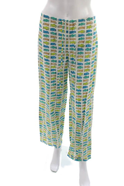 Roller Rabbit Womens Printed Pajama Pants Multi Colored Cotton Size Small