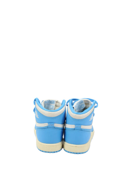 Nike Childrens Boys Air Jordan 1 Retro High OG Sneakers Blue White Size 1.5