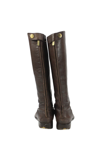 Franco Sarto Womens Leather Knee High Rider Boots Brown Size 8 Medium