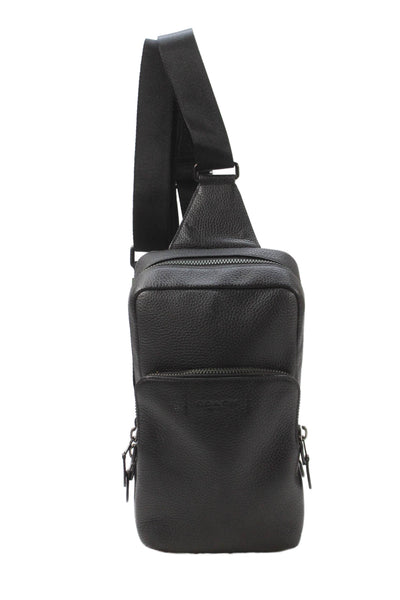 Coach Womens Pebbled Leather Gotham Back Pack Shoulder Handbag Black Green