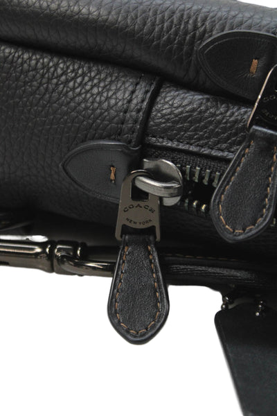 Coach Womens Pebbled Leather Gotham Back Pack Shoulder Handbag Black Green