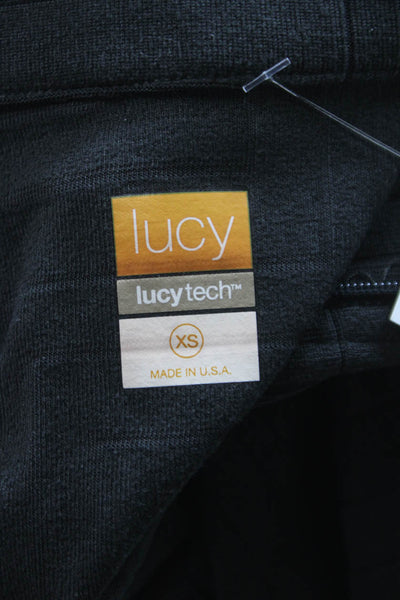 Lucy Womens Black Long Sleeve High Neck Geometric Basic T-Shirt Size XS