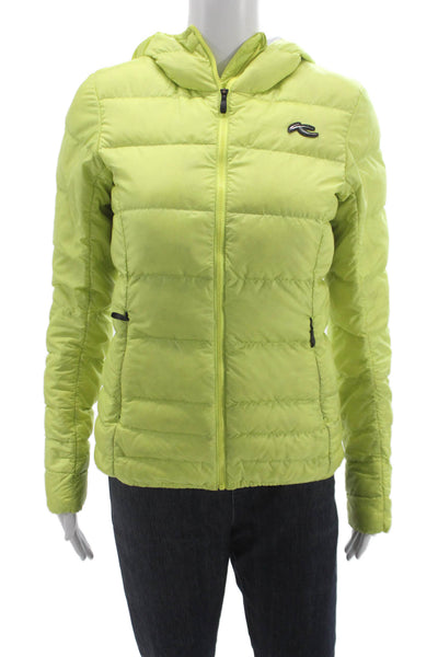 Kjus Women Puffer Jacket Green Zip Polyester Size 34