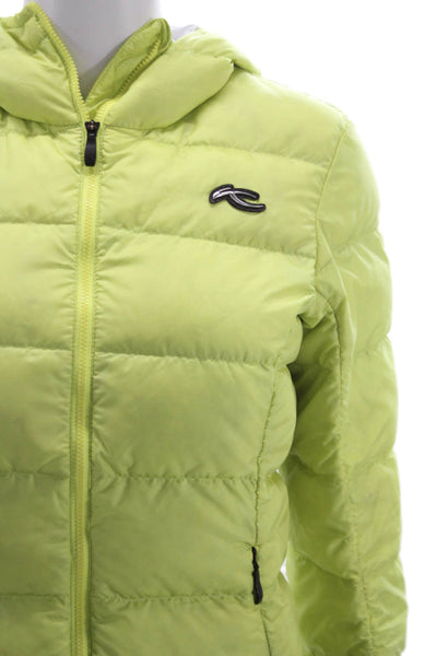 Kjus Women Puffer Jacket Green Zip Polyester Size 34