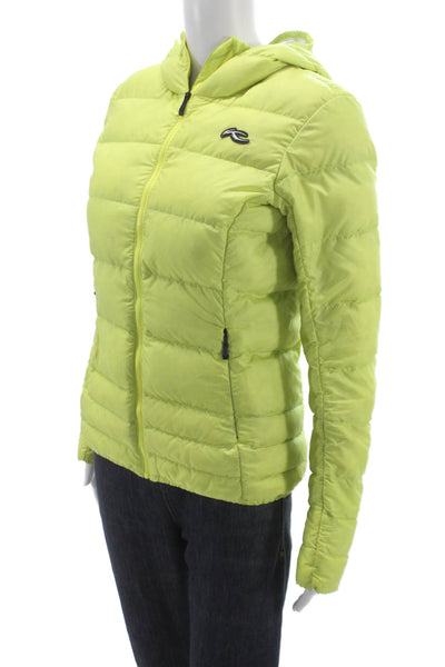 Kjus Women Puffer Jacket Green Zip Polyester Size 34