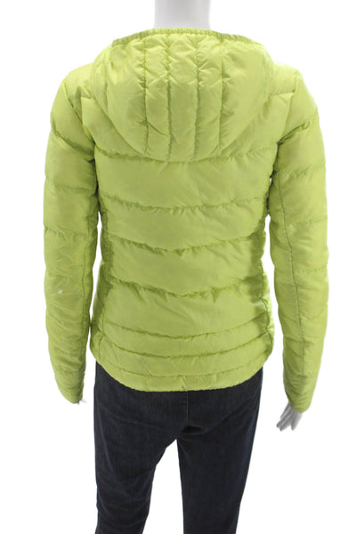 Kjus Women Puffer Jacket Green Zip Polyester Size 34