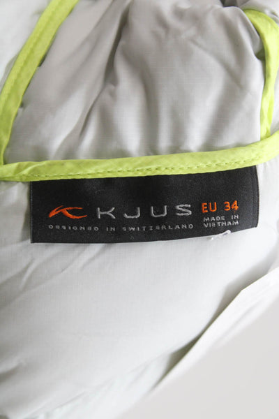 Kjus Women Puffer Jacket Green Zip Polyester Size 34
