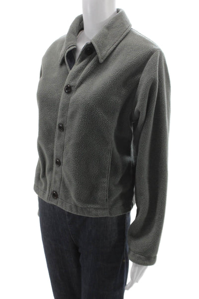 Patagonia Unisex Basic Fleece Jacket Green Button Long Sleeve Size M