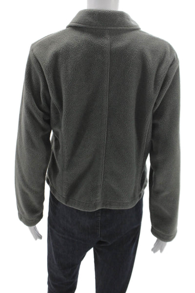 Patagonia Unisex Basic Fleece Jacket Green Button Long Sleeve Size M