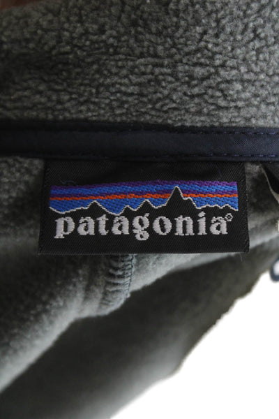 Patagonia Unisex Basic Fleece Jacket Green Button Long Sleeve Size M