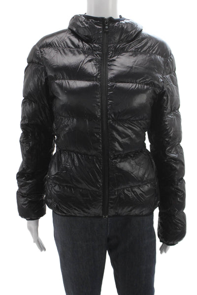 +J Womens Basic Jacket Black Nylon Zip Closure Size XS