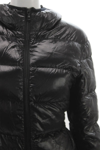 +J Womens Basic Jacket Black Nylon Zip Closure Size XS