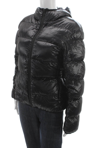 +J Womens Basic Jacket Black Nylon Zip Closure Size XS