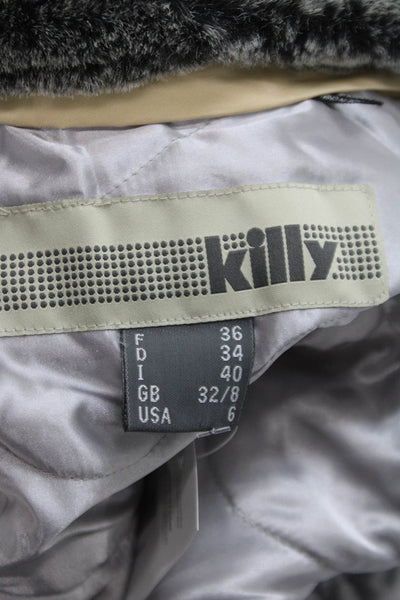 Killy Womens Ski Suit Beige Buckle Polyester Long Sleeve Size 6