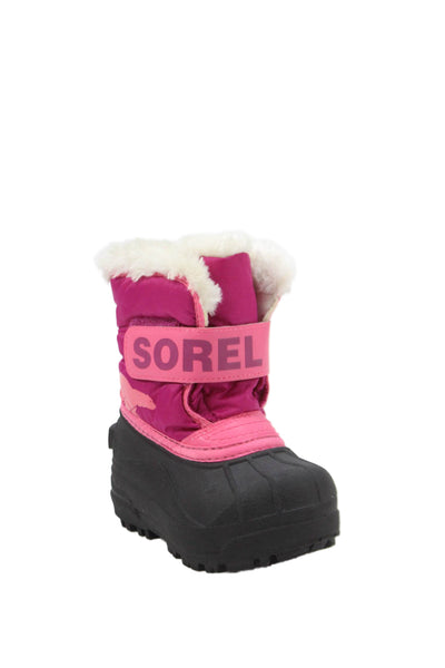 Sorel Childrens Girls Snow Boots Pink Black Size 6