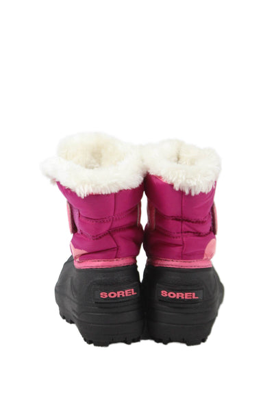 Sorel Childrens Girls Snow Boots Pink Black Size 6